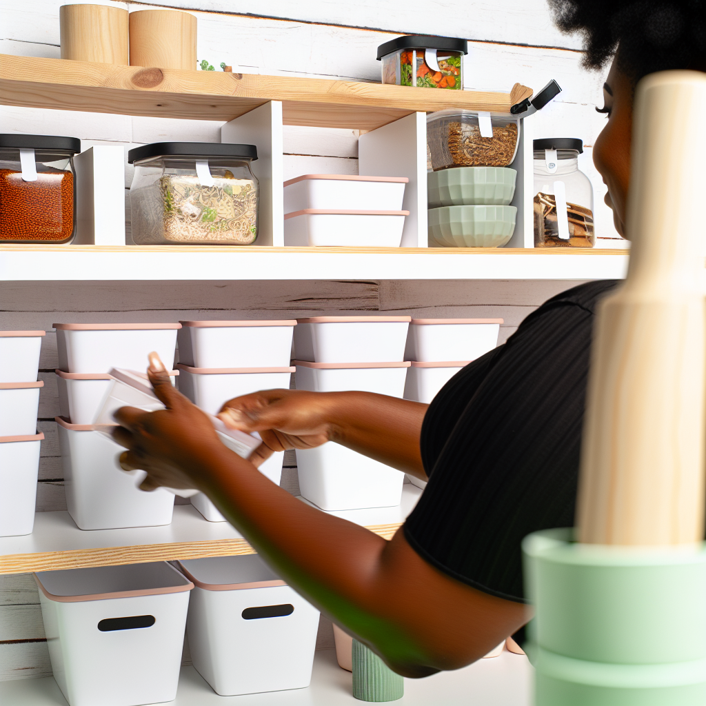 Hands sorting pantry items into organized categories