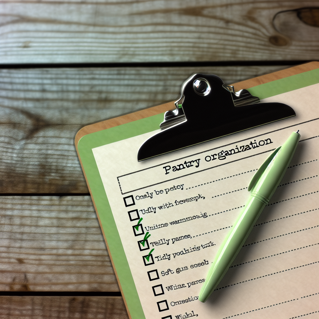 Checklist for weekly pantry maintenance